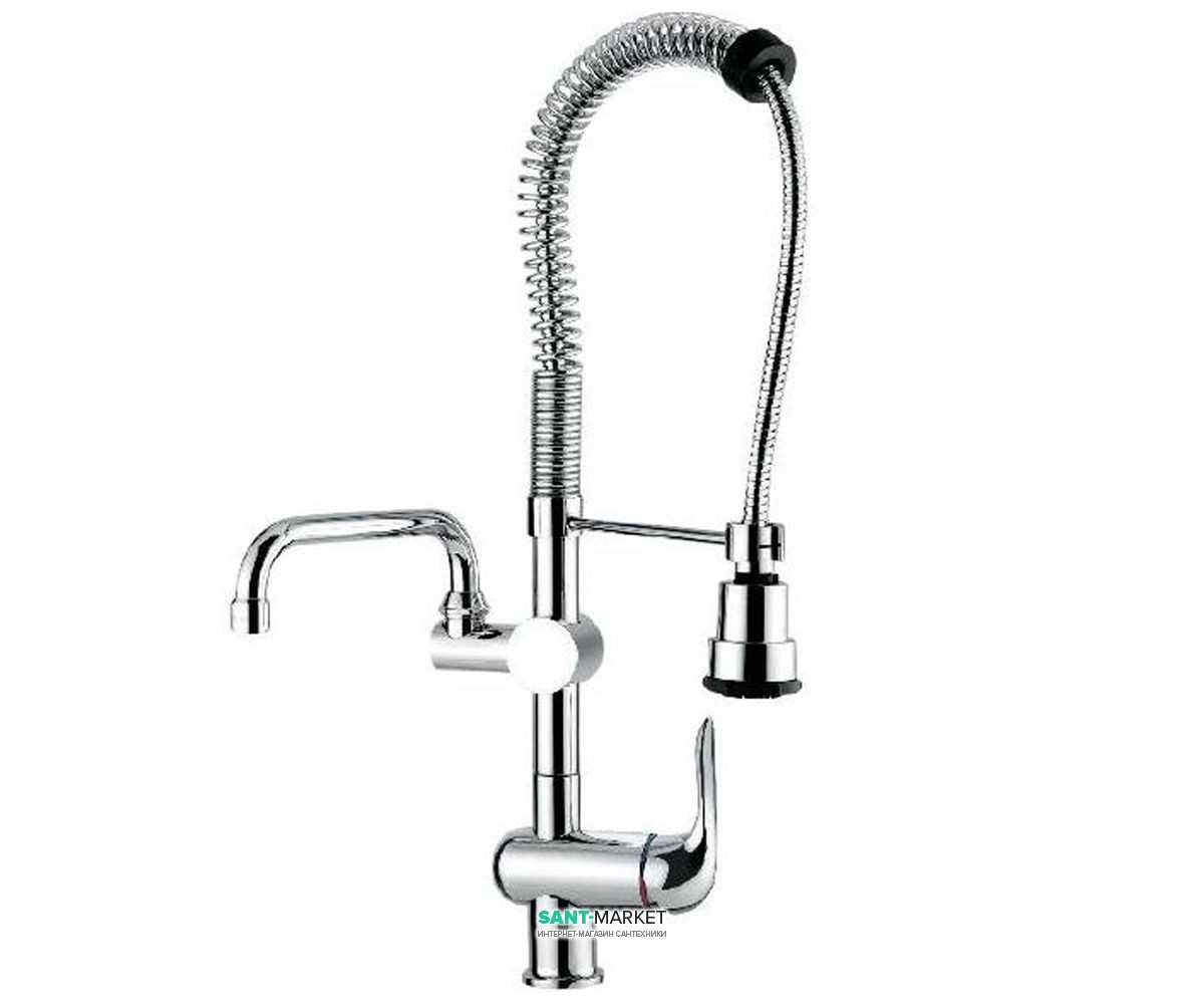 Смеситель для кухни с двумя изливами и выдвижной лейкой Emmevi Neco однорычажный  CR91410