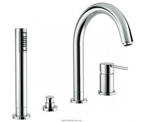 Смеситель однорычажный на борт ванны с душем EMMEVI коллекция Piper хром CR45120