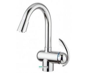 Смеситель для кухни в выдвижной лейкой Emmevi Ramses однорычажный мат-хром SC72066