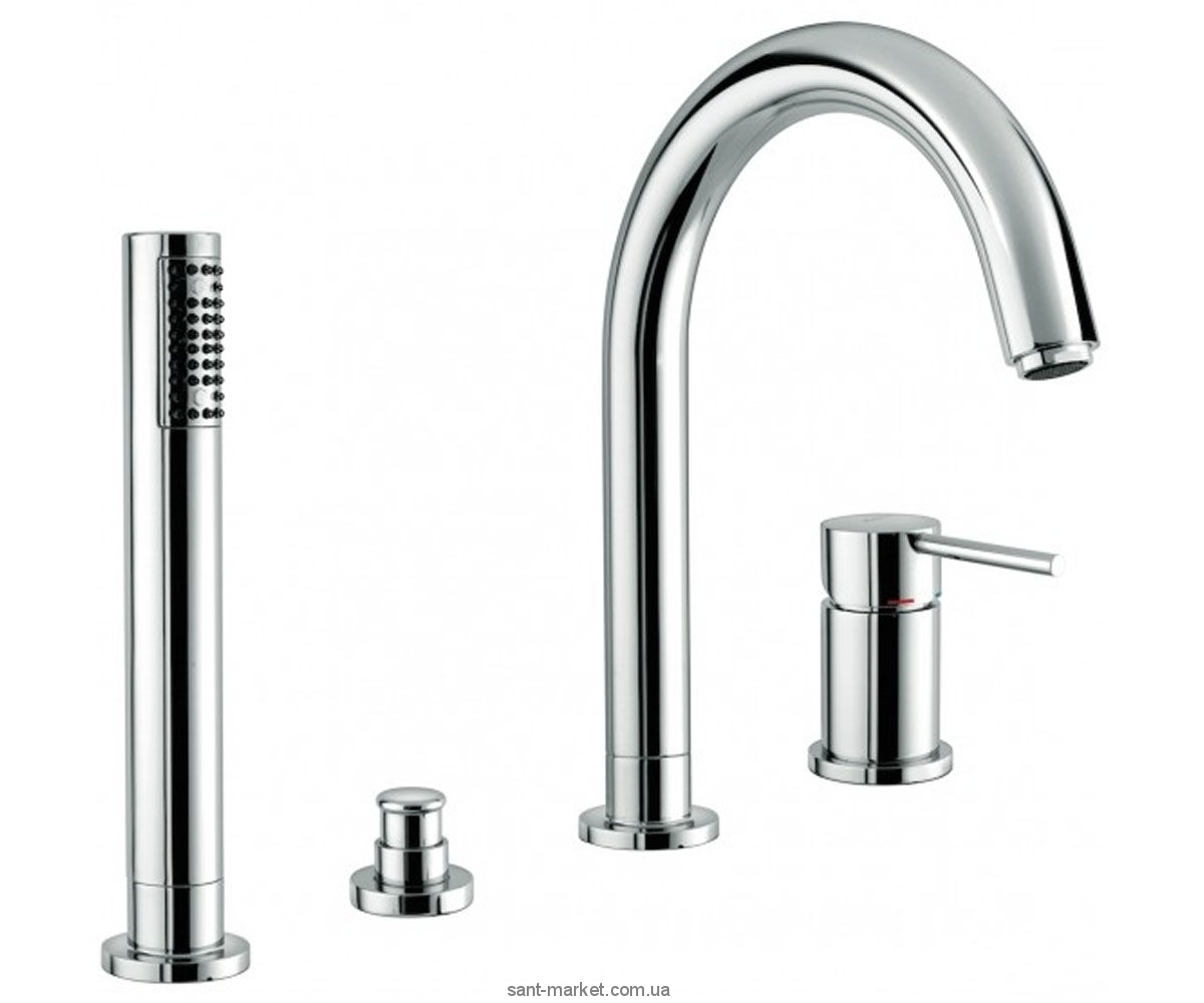 Змішувач одинважільний на борт ванни з душем EMMEVI колекція Piper хром CR45120