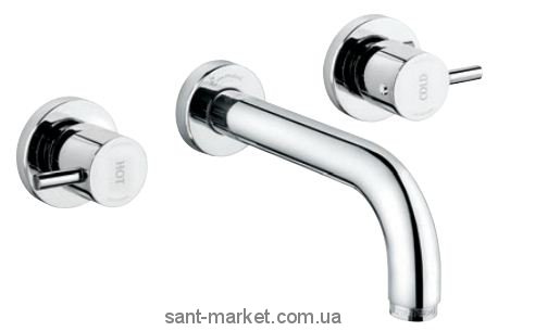 Смеситель для раковины двухрычажный настенный EMMEVI коллекция Piper хром CR45155 A