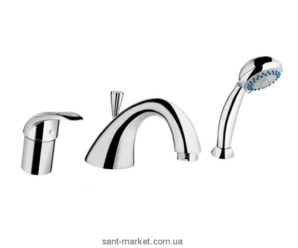 Смеситель однорычажный на борт ванны с душем EMMEVI коллекция Anubis хром BR70120R