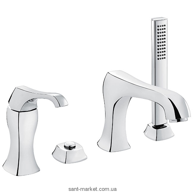 Змішувач одинважільний на борт ванни з душем EMMEVI колекція Ares хром CR76120