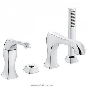 Смеситель однорычажный на борт ванны с душем EMMEVI коллекция Ares хром CR76120