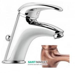 Змішувач для раковини одноважеля з донним клапаном EMMEVI колекція Anubis мідь RA7003R