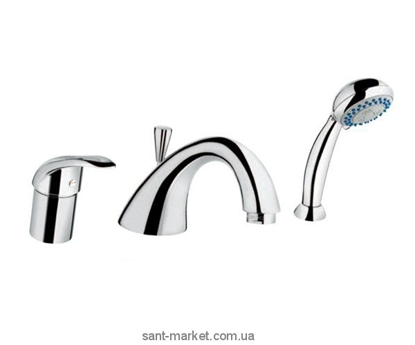 Смеситель однорычажный на борт ванны с душем EMMEVI коллекция Anubis хром BR70120R