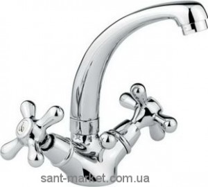 Змішувач для раковини двухвентильний з донним клапаном EMMEVI Deco Classic сатин SC12113TC