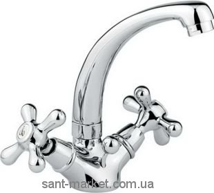 Смеситель для раковины двухвентильный с донным клапаном EMMEVI Deco Classic сатин SC12113TC