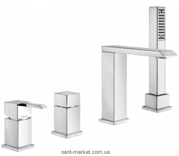 Смеситель однорычажный на борт ванны с душем EMMEVI коллекция Sicily хром CR38120