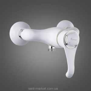 Смеситель для душа настенный однорычажный EMMEVI коллекция Tiffany белый/хром BC6002