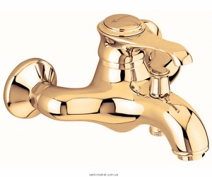 Смеситель однорычажный для ванны с коротким изливом EMMEVI коллекция Tiffany золото OR6001