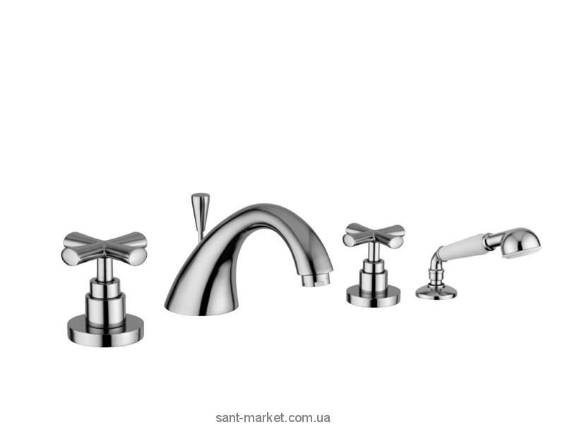 Змішувач одинважільний на борт ванни з душем EMMEVI колекція Spirit хром CR31120