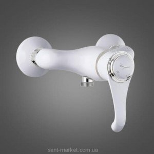 Смеситель для душа настенный однорычажный EMMEVI коллекция Tiffany белый/хром BC6002