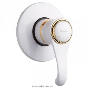 Смеситель для душа встраиваемый EMMEVI коллекция Tiffany белый/золото BO6009
