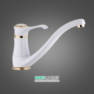 Змішувач для кухні Emmevi Tiffany змішувач ретростиль біло-золотий BO6095