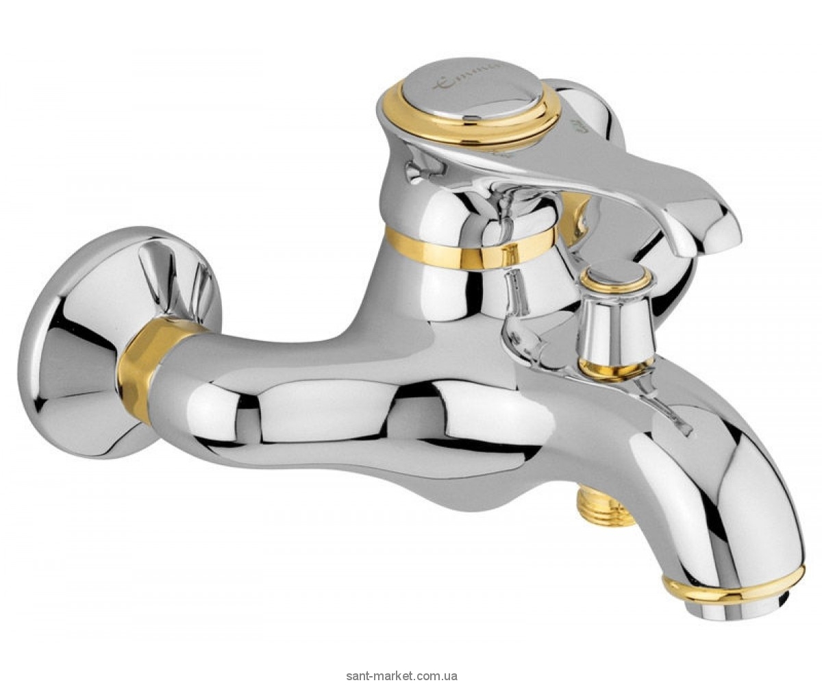 Смеситель однорычажный для ванны с коротким изливом EMMEVI коллекция Tiffany хром/золото CO6001