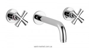 Смеситель для раковины двухвентильный настенный EMMEVI коллекция Spirit New хром CR31155