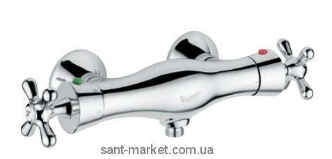 Змішувач для душу настінний двухвентильний з термостатом EMMEVI колекція Spirit New хром CR31300