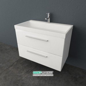 Тумба с раковиной Kolpa-San Jolie подвесная 90.6х50х66 белая OUJ 90