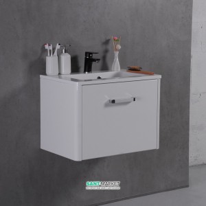 Тумба под раковину подвесная Буль-Буль Fiji с раковиной Annabelle 60 60х42х40 белая Bali 600