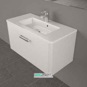 Тумба підвісна Буль-Буль Fiji 792x395x420 з раковиною Annabelle 800 штучний камінь білий Bali 800