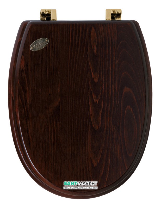  Сиденье с крышкой для унитаза дерево/бр. Simas Arcade с микролифтом AR 009br