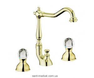 Змішувач для раковини двухвентильний Webert колекція Karenina золото KA750202.010