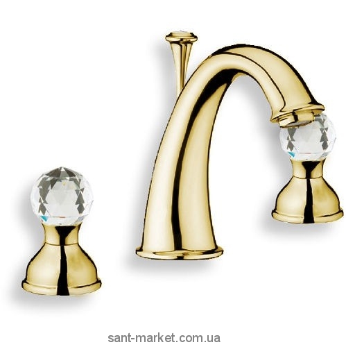 Смеситель для раковины двухвентильный с донным клапаном Webert Karenina золото KA750101.010