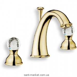 Смеситель для раковины двухвентильный с донным клапаном Webert Karenina золото KA750101.010