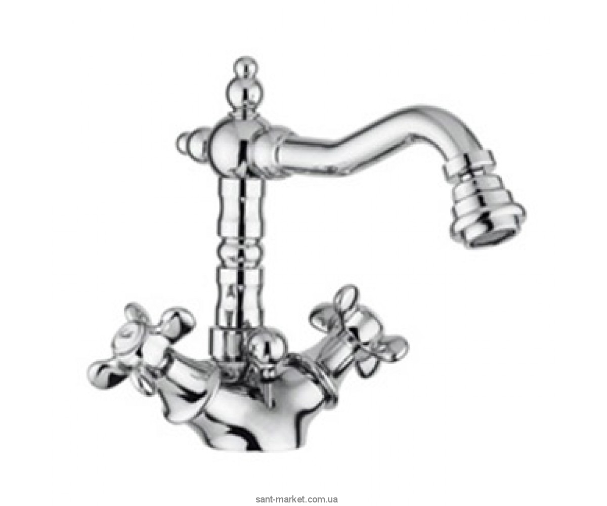 Смеситель для раковины двухвентильный с донным клапаном Webert коллекция Ottocento хром OT710401.015