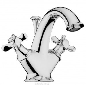 Змішувач для раковини двухвентильний з донним клапаном Webert Ottocento хром OT700101.015