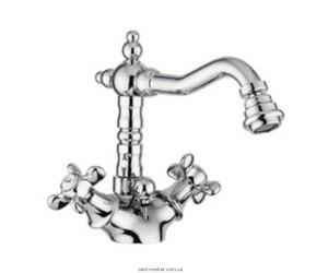 Змішувач для раковини двухвентильний з донним клапаном Webert колекція Ottocento хром OT710401.015