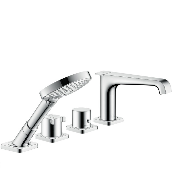 Змішувач з термостатом на борт ванни з душем Hansgrohe колекція Axor Citterio E хром 36410000