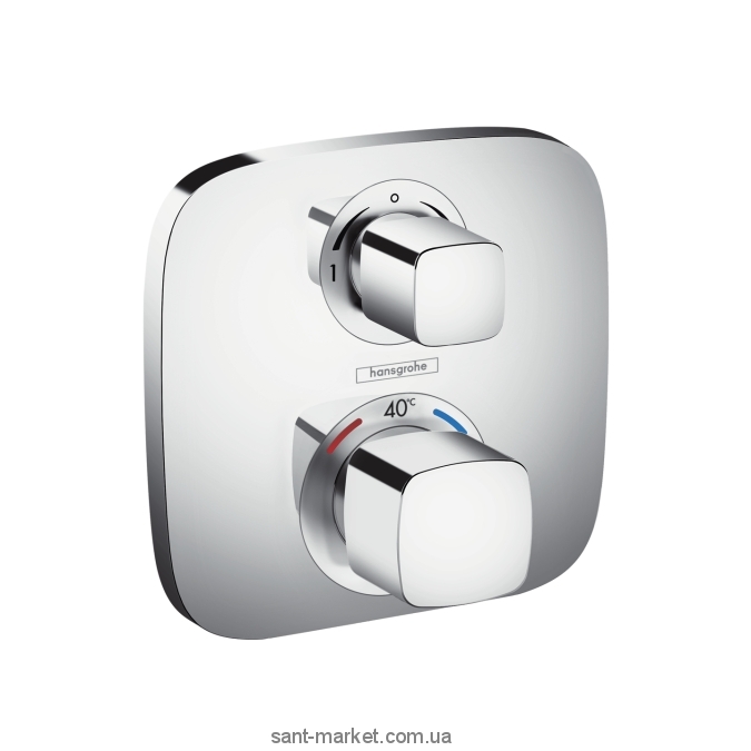 Змішувач з термостатом прихований (вбудований) Hansgrohe колекція Ecostat E хром 15708000