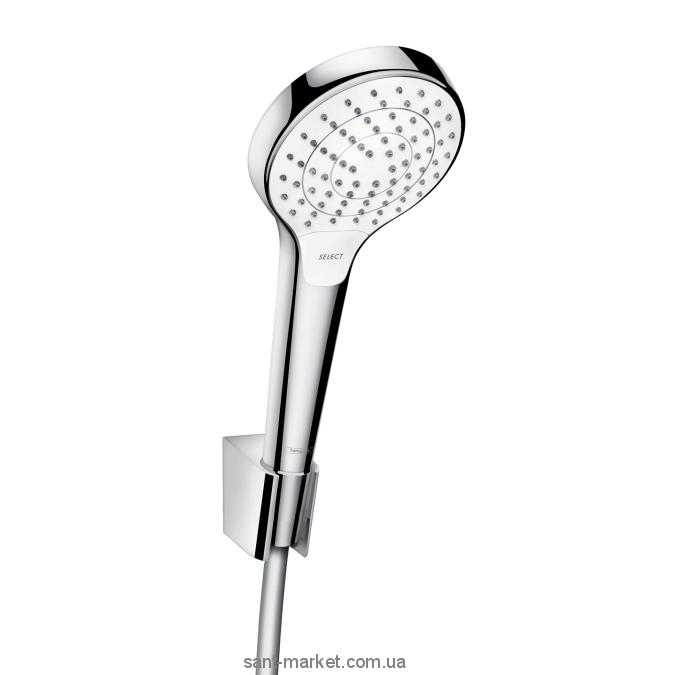 Душевой гарнитур с настенным держателем Hansgrohe коллекция Croma Select S Vario хром/белый 26421400