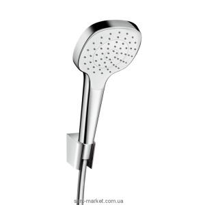 Душевой гарнитур с настенным держателем Hansgrohe коллекция Croma Select E хром/белый 26424400