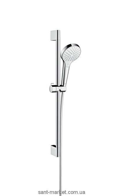 Душевой гарнитур со штангой Hansgrohe коллекция Croma Select S Vario EcoSmart хром/белый 26563400