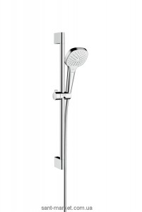 Душевой гарнитур со штангой Hansgrohe коллекция Croma Select E Vario хром/белый 26582400
