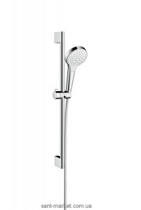 Душовий гарнітур зі штангою Hansgrohe колекція Croma Select S EcoSmart хром / білий 26565400