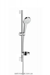 Душовий гарнітур зі штангою Hansgrohe колекція Croma Select S Vario з мильницею хром / білий 26566400