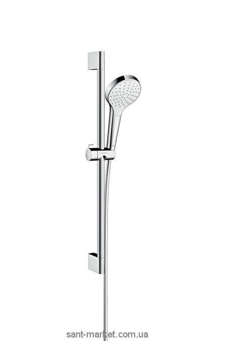 Душевой гарнитур со штангой Hansgrohe коллекция Croma Select S хром/белый 26564400