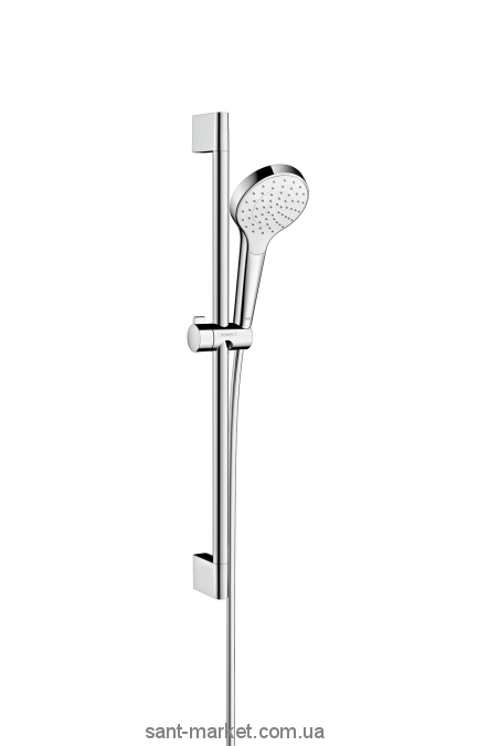 Душевой гарнитур со штангой Hansgrohe коллекция Croma Select S EcoSmart хром/белый 26565400