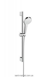 Душевой гарнитур со штангой Hansgrohe коллекция Croma Select S EcoSmart хром/белый 26565400