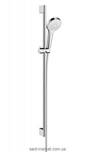 Душевой гарнитур со штангой Hansgrohe коллекция Croma Select S Vario EcoSmart хром/белый 26573400
