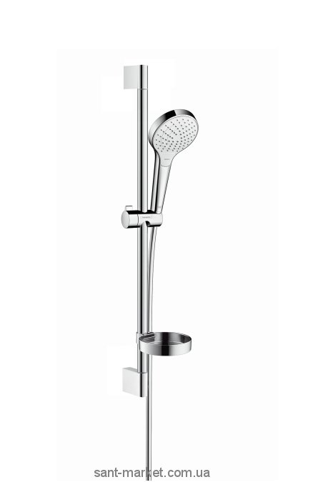 Душевой гарнитур со штангой Hansgrohe коллекция Croma Select S Vario с мыльницей хром/белый 26566400