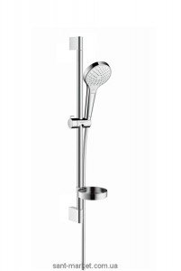 Душевой гарнитур со штангой Hansgrohe коллекция Croma Select S Vario с мыльницей хром/белый 26566400