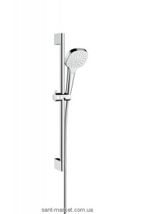 Душовий гарнітур зі штангою Hansgrohe колекція Croma Select E EcoSmart хром / білий 26585400