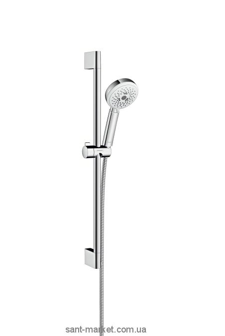Душовий гарнітур зі штангою Hansgrohe колекція Crometta 100 Multi EcoSmart хром / білий 26653400