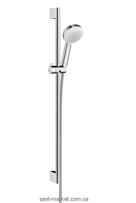 Душевой гарнитур со штангой Hansgrohe коллекция Crometta 100 Vario EcoSmart хром/белый 26662400