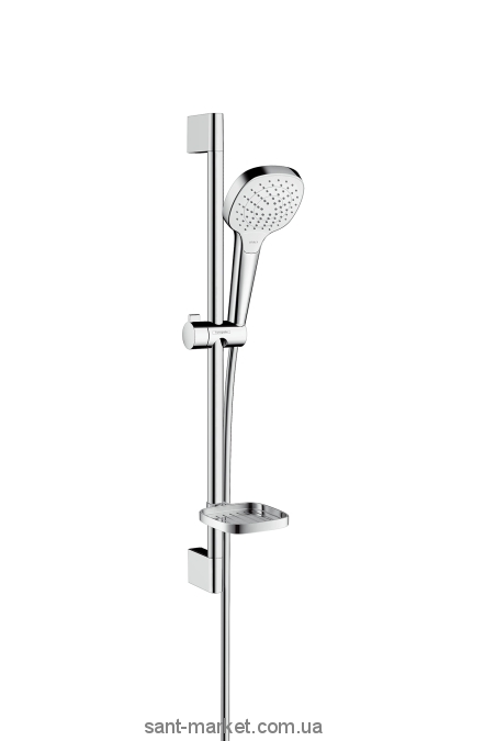 Душевой гарнитур со штангой Hansgrohe коллекция Croma Select E Vario с мыльницей хром/белый 26586400